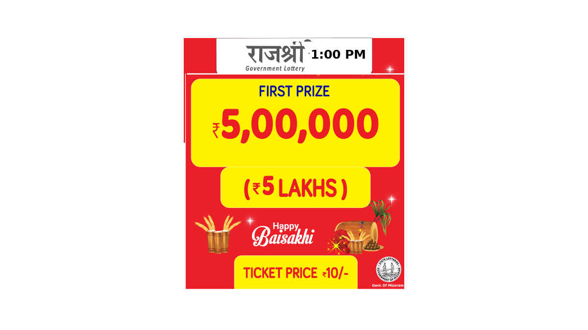 Mizoram Rajshree 1 PM Lottery Result